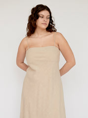 Matteau | Linen Bias Dress in Natural | The UNDONE