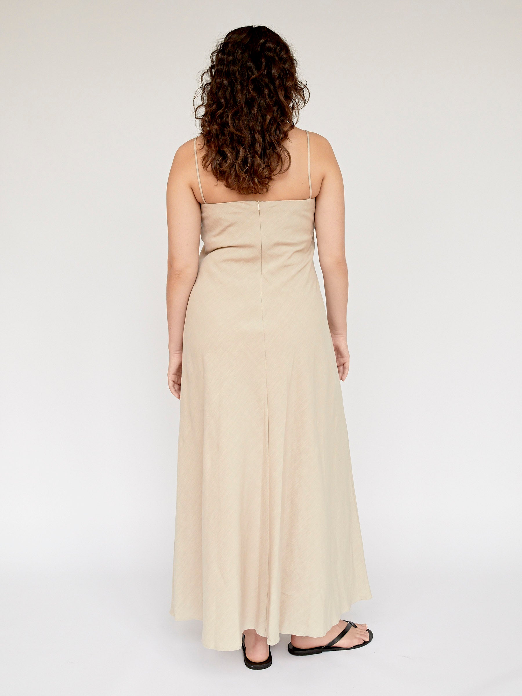 Matteau | Linen Bias Dress in Natural | The UNDONE