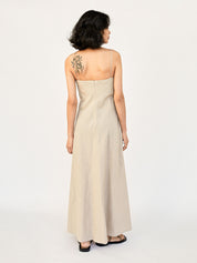 Matteau | Natural Linen Bias Dress | The UNDONE