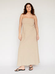 Matteau | Linen Bias Dress in Natural | The UNDONE