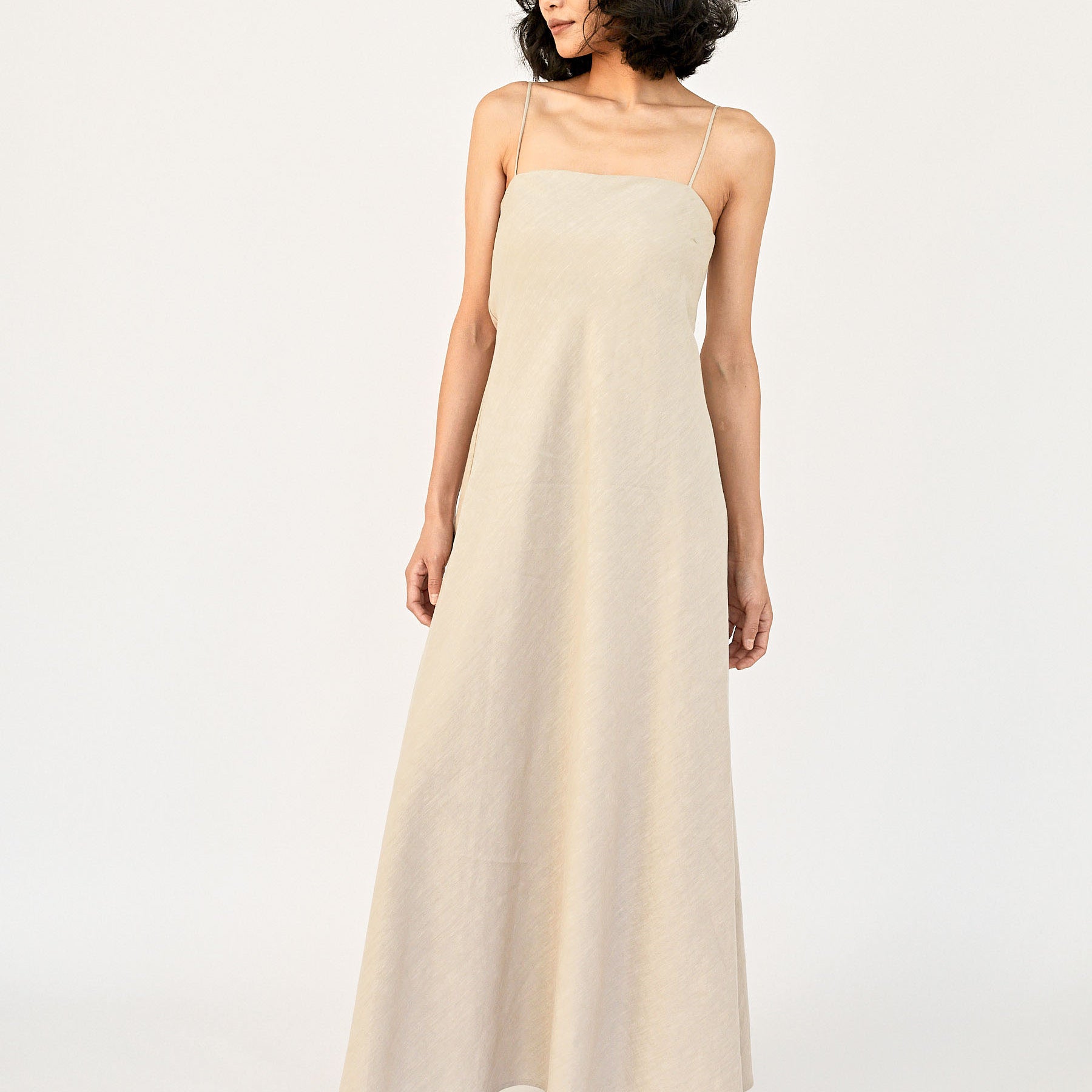 Matteau | Natural Linen Bias Dress | The UNDONE