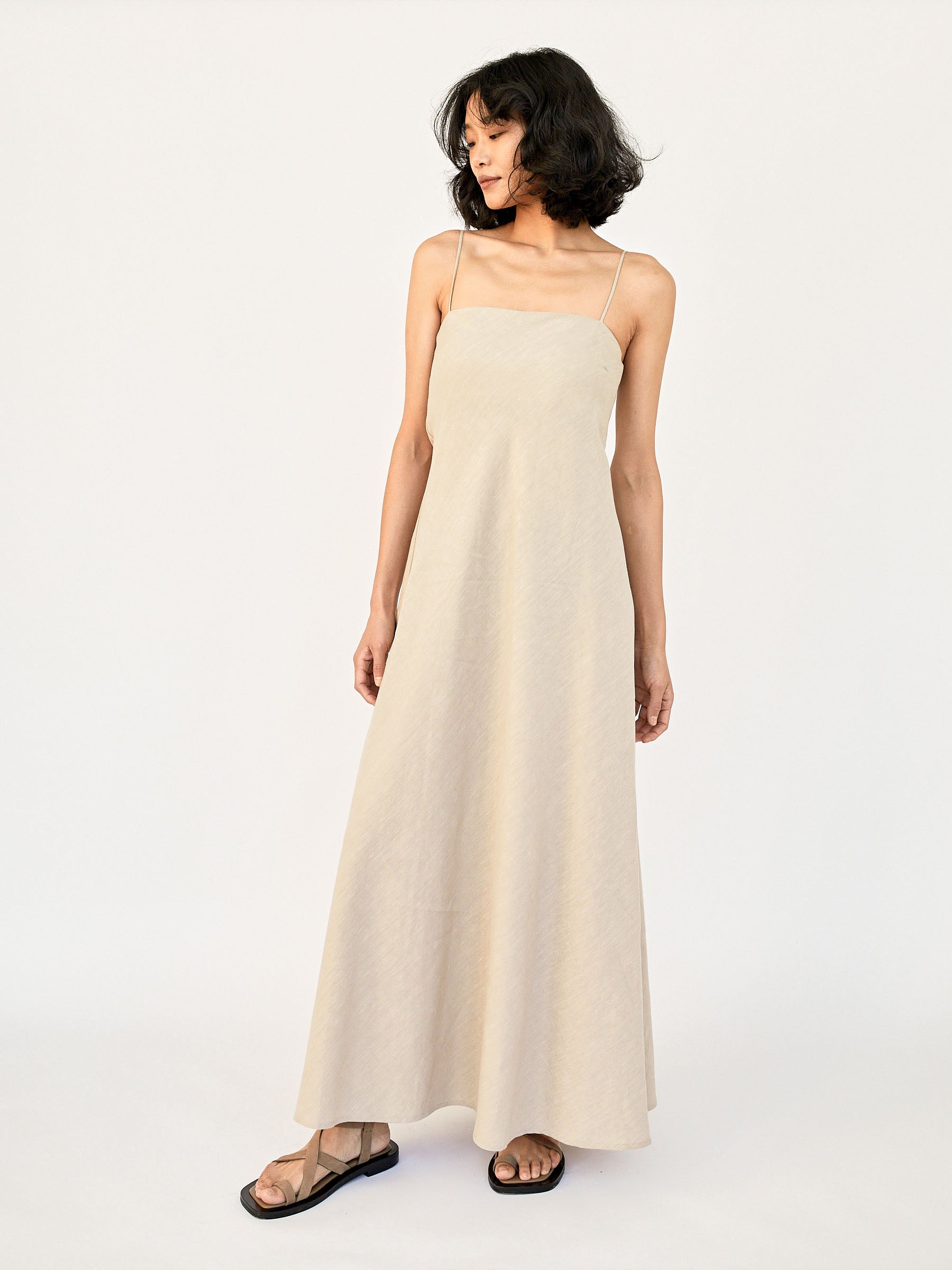 Matteau | Natural Linen Bias Dress | The UNDONE