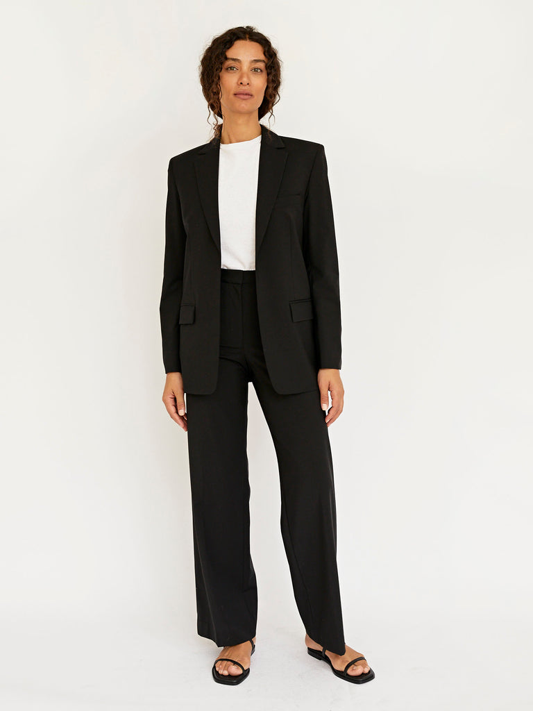 Tahari Asl Women's Pleated Blazer Pants Suit Black Size 18