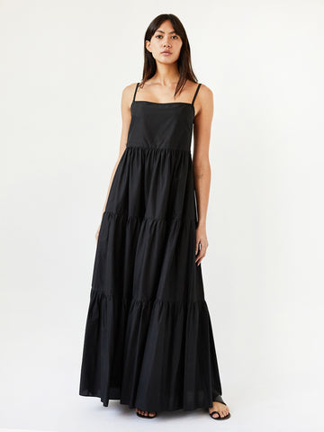 TIERED LOW BACK SUNDRESS-BLACK – Fox & Dove Boutique
