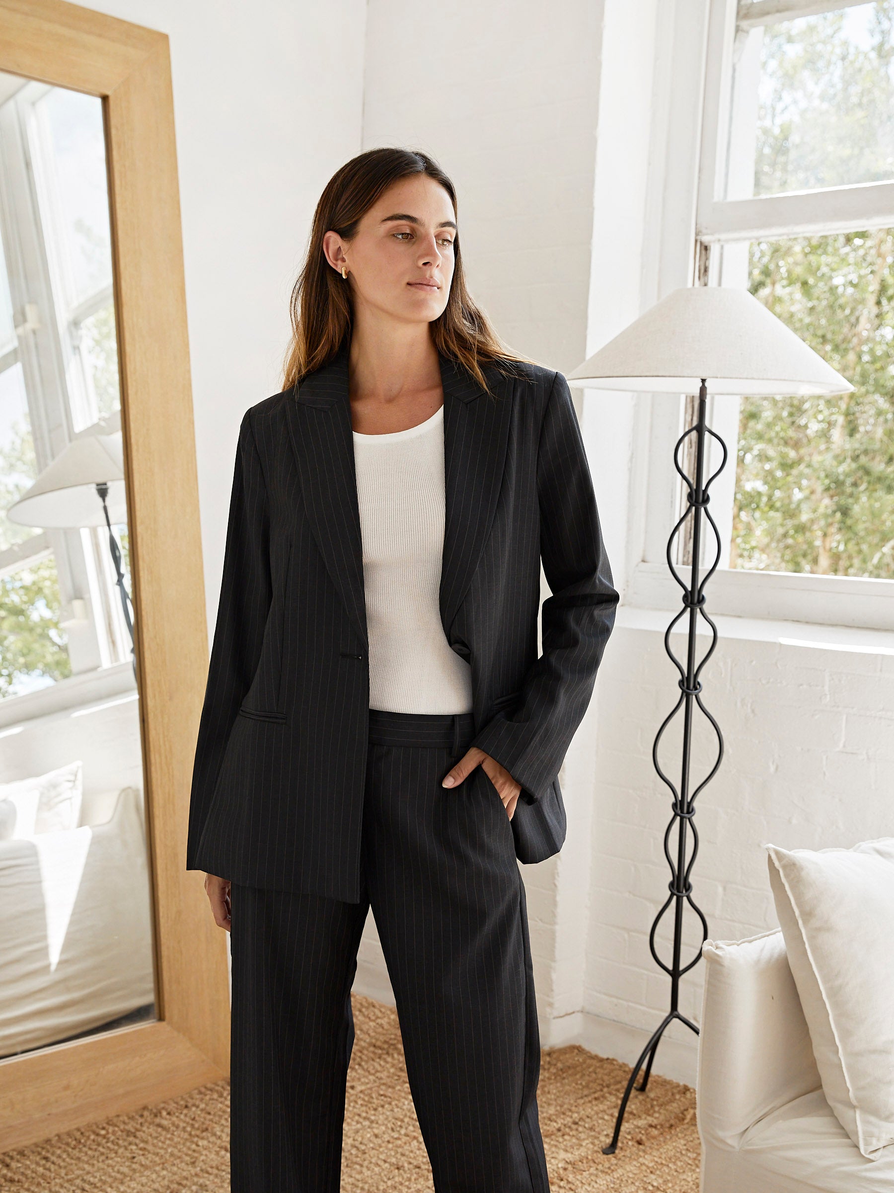 Spring Two-piece Set Pants Suit Blue Elegant Blazer Pants Clothing Business  Coat 2 Piece Sets Female Trouser Suits