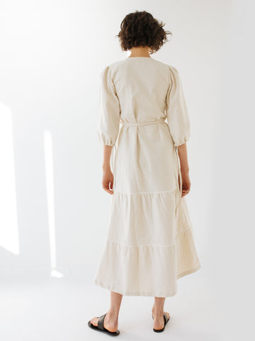 SIR The Label | Sage Wrap Dress in Natural | The UNDONE by SIR.